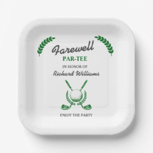 Farewell Retirement Golf Club Wreath Themed Party Paper Plates