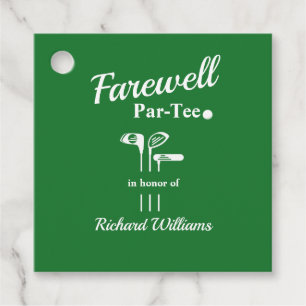 Farewell Retirement Golf Clubs Themed Par Tee Favor Tags
