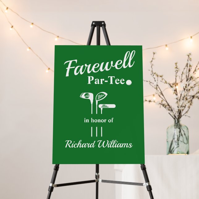 Farewell Retirement Golf Clubs Themed Par Tee Foam Board (In Situ (Stand))