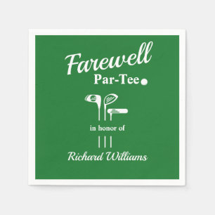 Farewell Retirement Golf Clubs Themed Par Tee Napkins