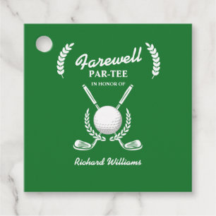 Farewell Retirement Golf Clubs Wreath Themed Party Favor Tags