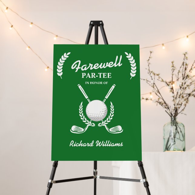 Farewell Retirement Golf Clubs Wreath Themed Party Foam Board (In Situ (Stand))