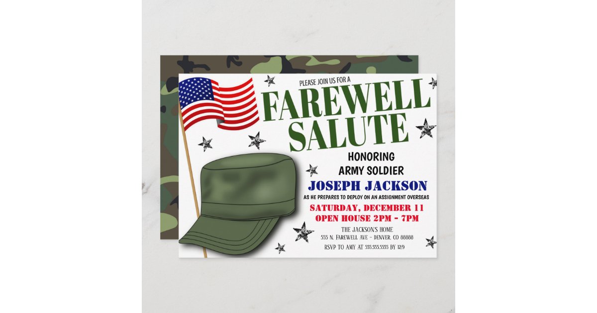 Farewell Soldier Party Invite | Zazzle