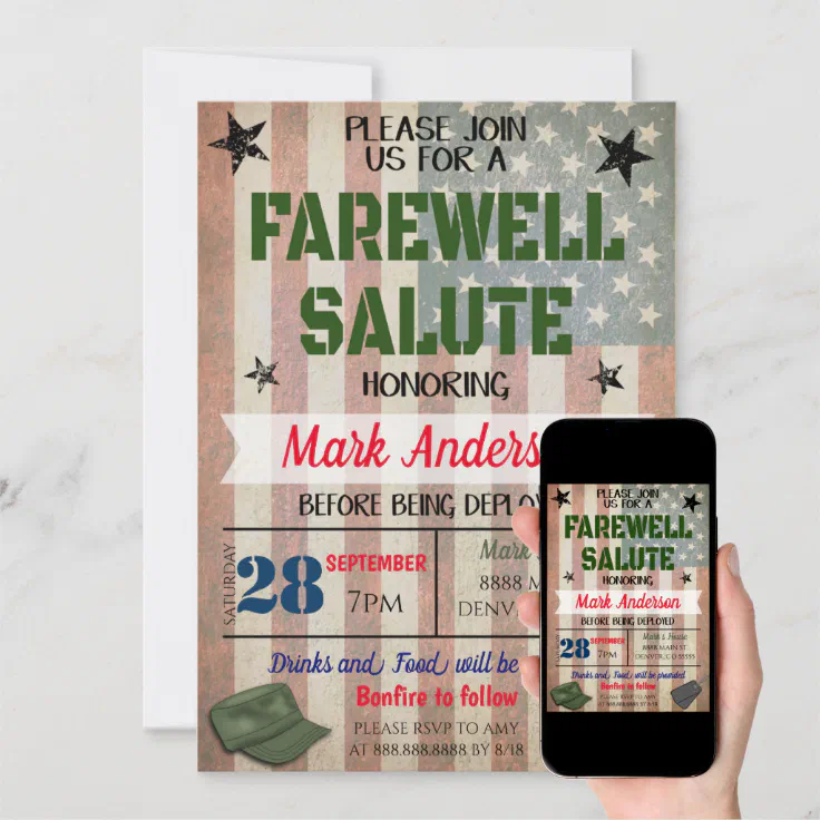 Farewell Soldier Party Invite | Zazzle