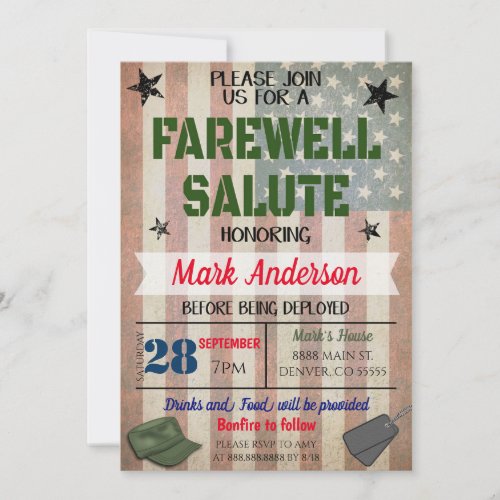 Farewell Soldier Party Invite