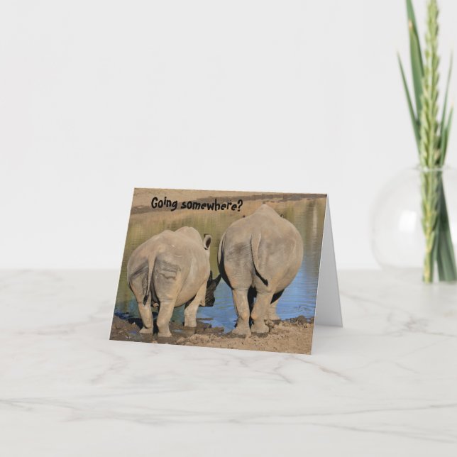 Farewell South Africa Rhinoceros Card (Front)