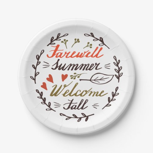 farewell summer welcome fall paper plates