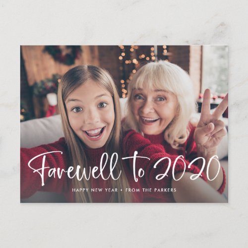 Farewell to 2020  Happy New Year 2021 Photo Holiday Postcard