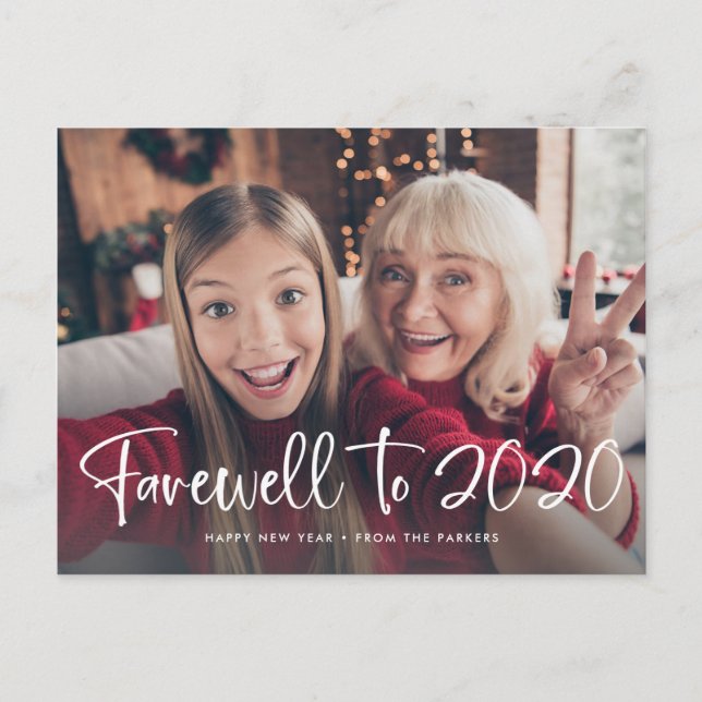 Farewell to 2020 | Happy New Year 2021 Photo Holiday Postcard (Front)