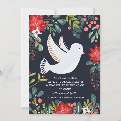 Farewell to 2020  White Dove Floral Christmas Card