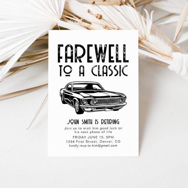 Farewell to a Classic Retirement Car Party Invite (Creator Uploaded)
