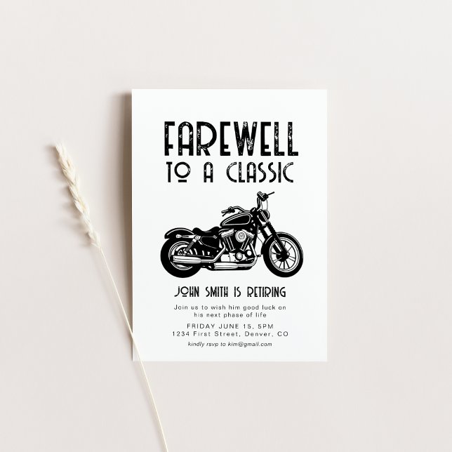 Farewell to a Classic Retirement Motorcycle Invite (Creator Uploaded)