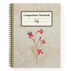 Farewell to Spring Flower Personalized Composition Notebook