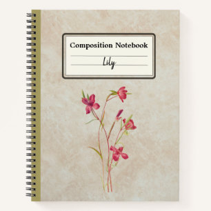 Farewell to Spring Flower Personalized Composition Notebook