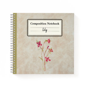 Farewell to Spring Flower Personalized Composition Notebook