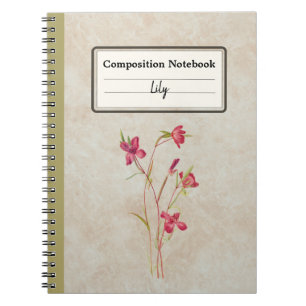 Farewell to Spring Flower Personalized Composition Notebook