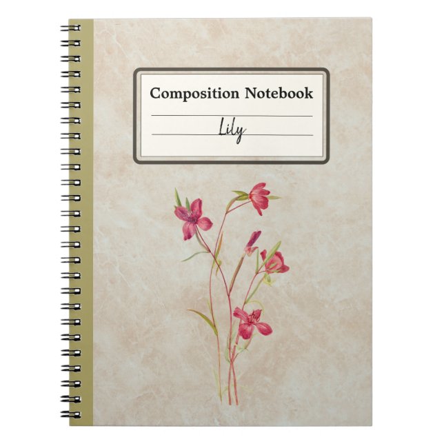 Farewell to Spring Flower Personalized Composition Notebook (Front)