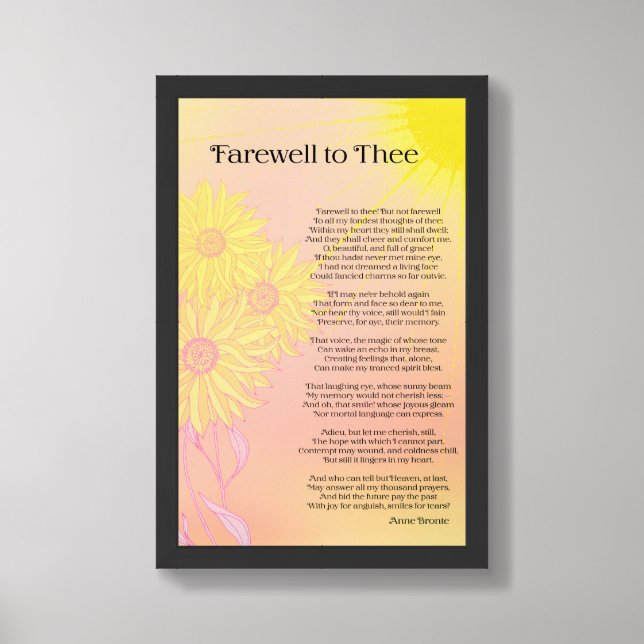 farewell to thee- Anne Bronte print (Framed Front)