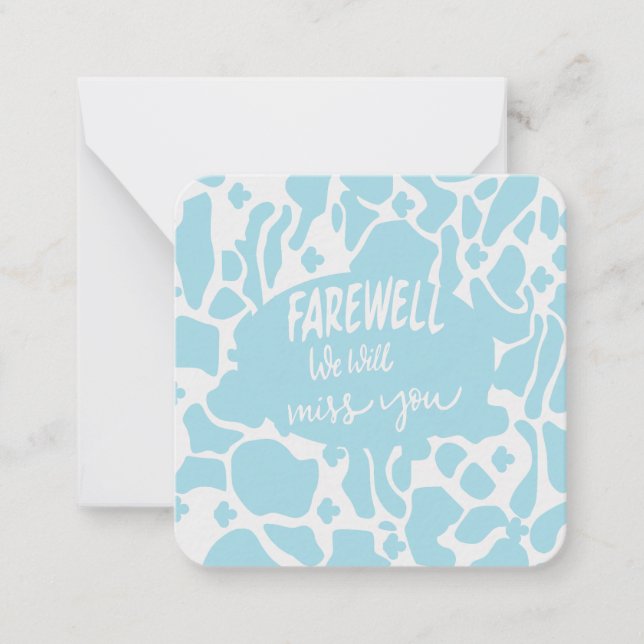 Farewell ! We will Miss you Note Card (Front)