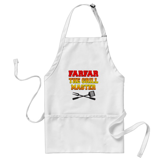 Farfar The Grill Master Swedish Grandfather Adult Apron (Front)