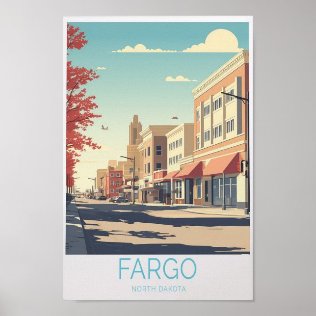 Fargo City North Dakota Travel Poster  (Front)