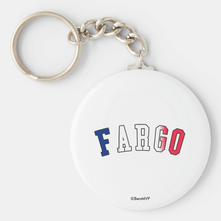 Fargo in North Dakota State Flag Colors Key Chain
