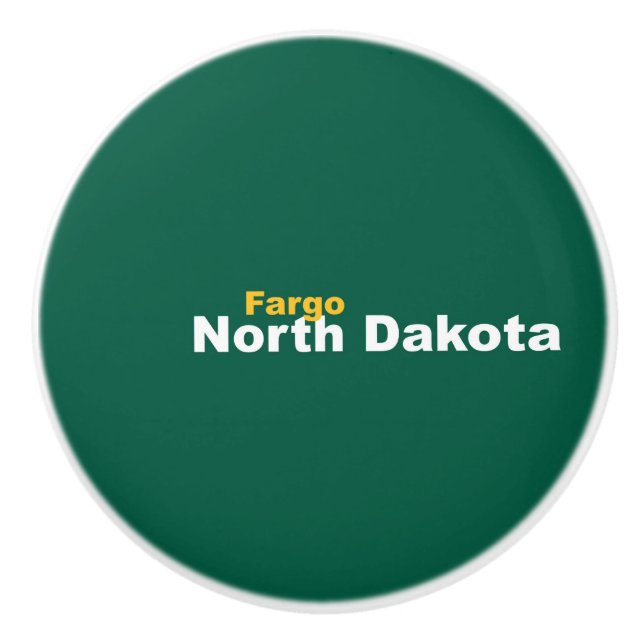 Fargo, North Dakota Ceramic Knob (Front)