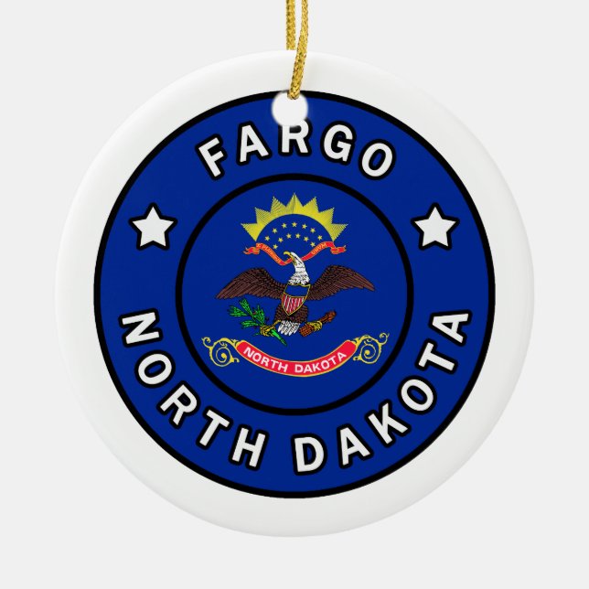 Fargo North Dakota Ceramic Ornament (Front)