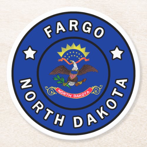 Fargo North Dakota Round Paper Coaster