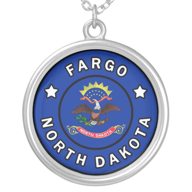 Fargo North Dakota Silver Plated Necklace (Front)