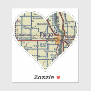Fargo Vintage Map Sticker