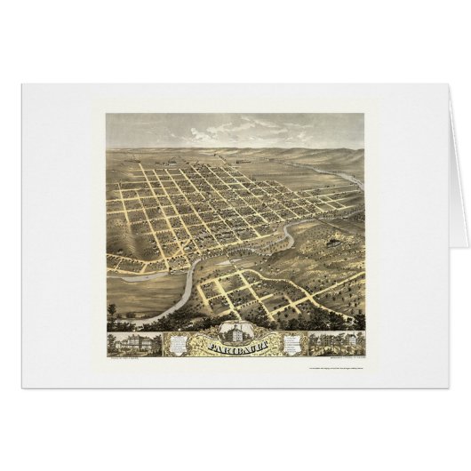 Faribault, MN Panoramic Map - 1869 Cards (Front Horizontal)