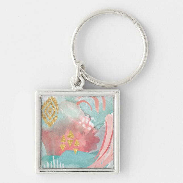 Faridas Abstract - Muted Colors Keychain (Front)