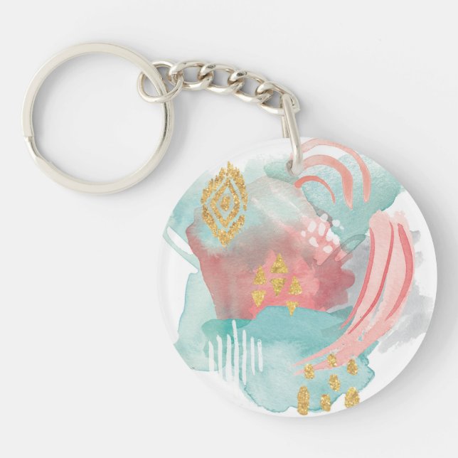 Faridas Abstract - Muted Colors Keychain (Front)