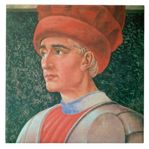 Farinata degli Uberti, detail of his bust, from th Ceramic Tile