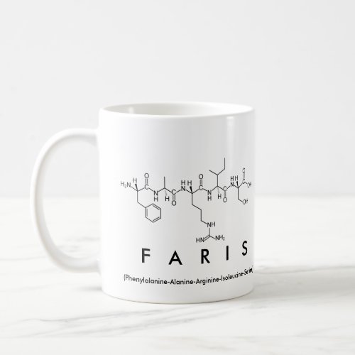 Faris peptide name mug