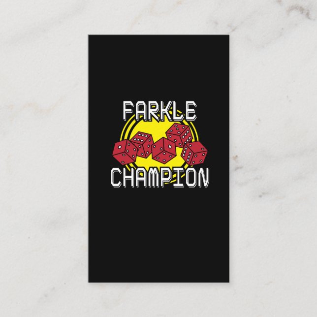 Farkle Champion - Funny Dice Saying, Board Game Business Card (Front)