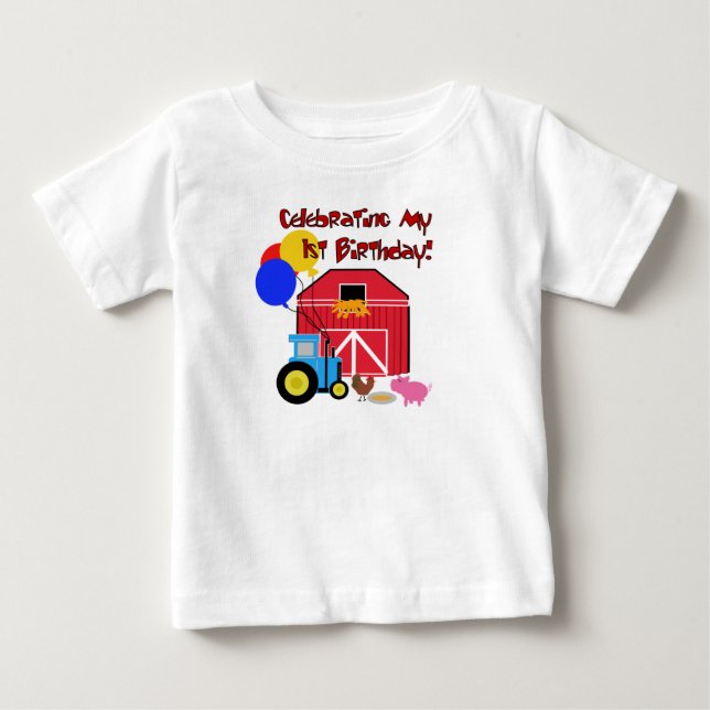 Farm 1st Birthday Baby T-Shirt (Front)