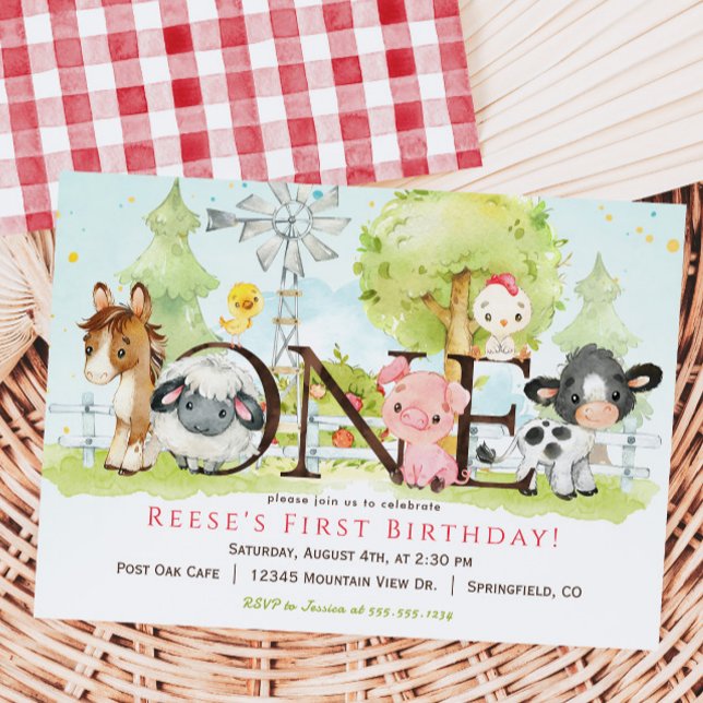 Farm 1st Birthday Invitation (Creator Uploaded)