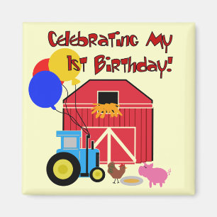 Farm 1st Birthday Tshirts and Gifts Magnet