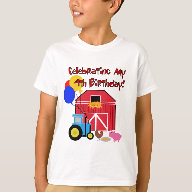 Farm 4th Birthday Tshirts and Gifts (Front)