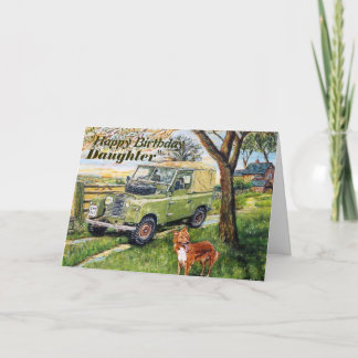 "FARM" 4x4 vehicle Daughters Birthday Card