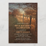 Farm 90th Birthday Invitations Rustic Country Path<br><div class="desc">Farm 90th Birthday Invitations Rustic Country Path Invitation Templates. Personalized 90th birthday invitations that feature a beautiful rustic country farm path,  string lights,  fall trees and colors. Great for farm,  fall,  rustic country themed birthdays. Design: superdazzle.com</div>