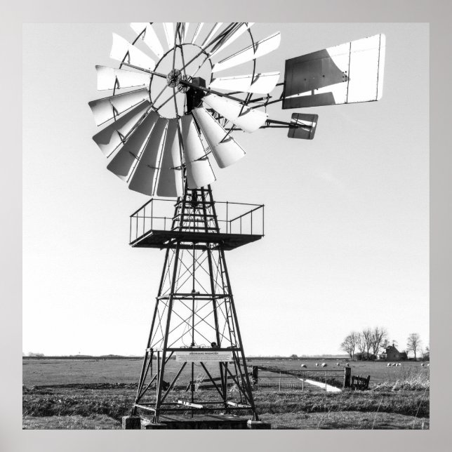 Farm Agricultural Water Pump Windmill  Poster (Front)