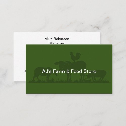 Farm And Feed Store Business Cards