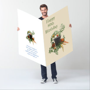 Farm and Garden 80th Birthday Card