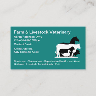 Farm And Livestock Veterinary Hospital Business Card