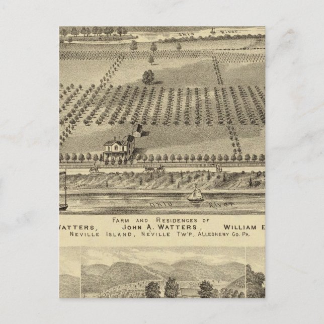 Farm and residences of Joseph Postcard (Front)