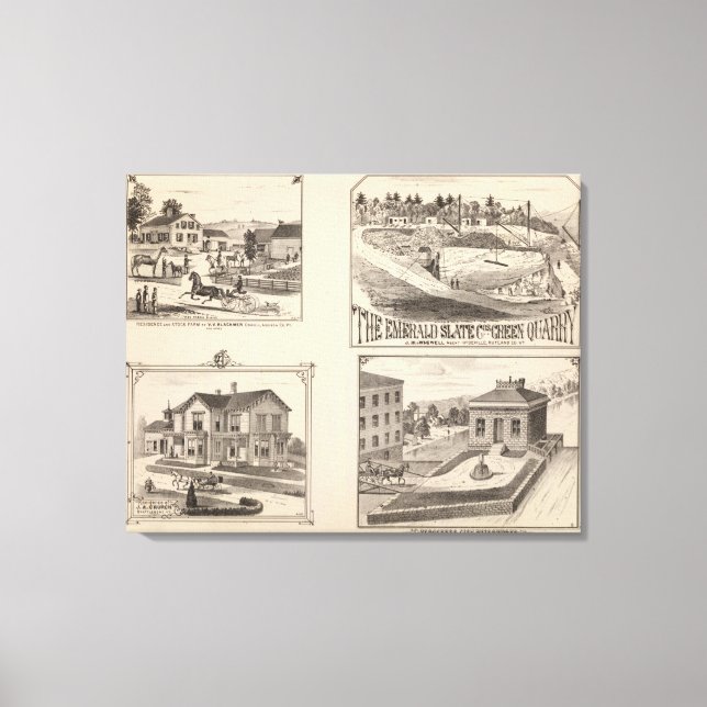farm and waterworks in Hydeville Canvas Print (Front)