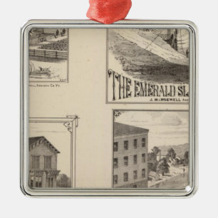 farm and waterworks in Hydeville Metal Ornament